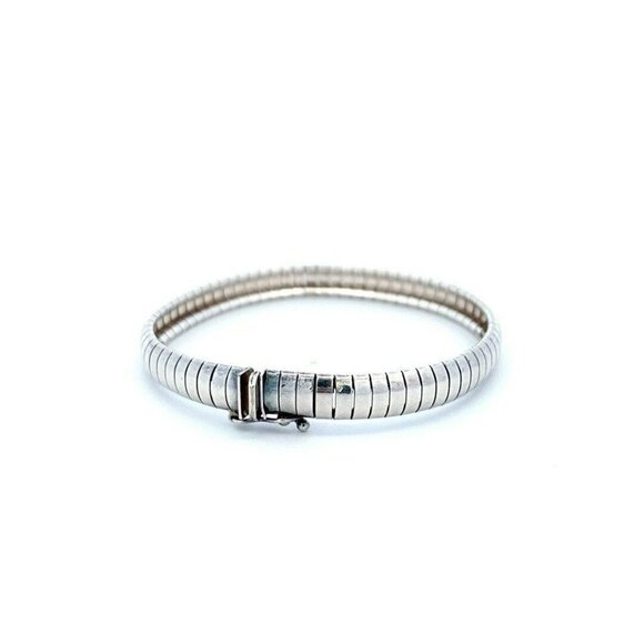 Estate Italian Sterling Silver 7 ½" Bracelet w/ Safety Bar! 8 - Picture 3 of 10